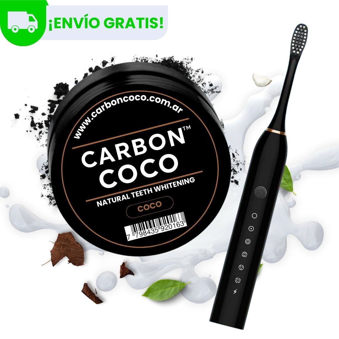 Blanqueador Dental Sabor Coco + Cepillo Eléctrico Carbón Coco™