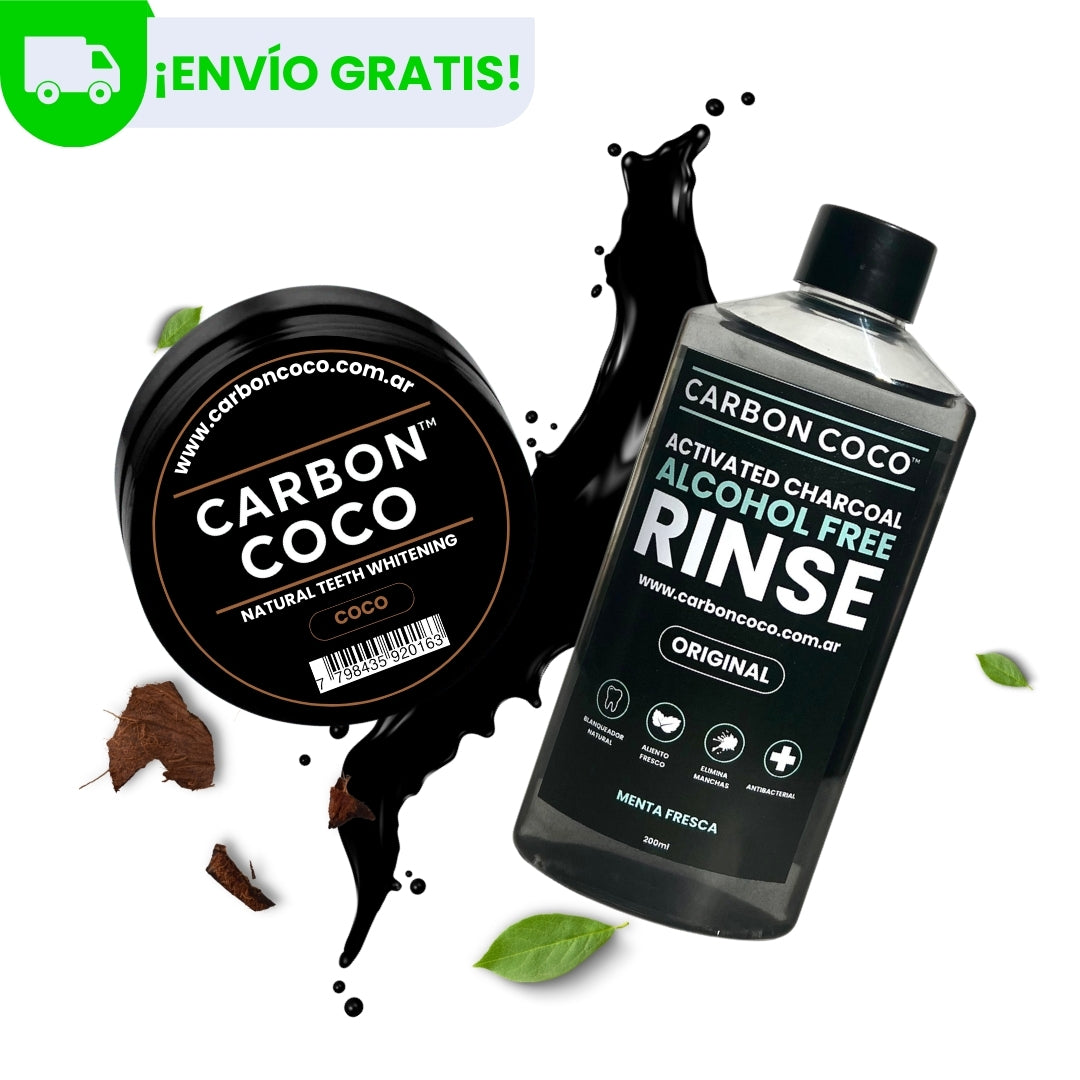 Carbón Coco™ Blanqueador Dental Sabor Coco + Carbón Coco™ Enjuague Bucal