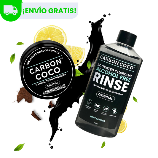 Carbón Coco™ Blanqueador Dental Sabor Original + Carbón Coco™ Enjuague Bucal