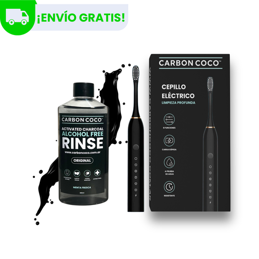 Enjuague Bucal + Cepillo Eléctrico Carbón Coco™