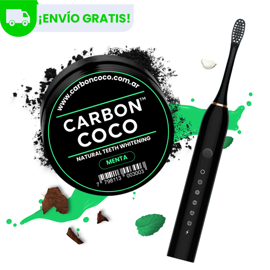 Blanqueador Dental Sabor Menta + Cepillo Eléctrico Carbón Coco™